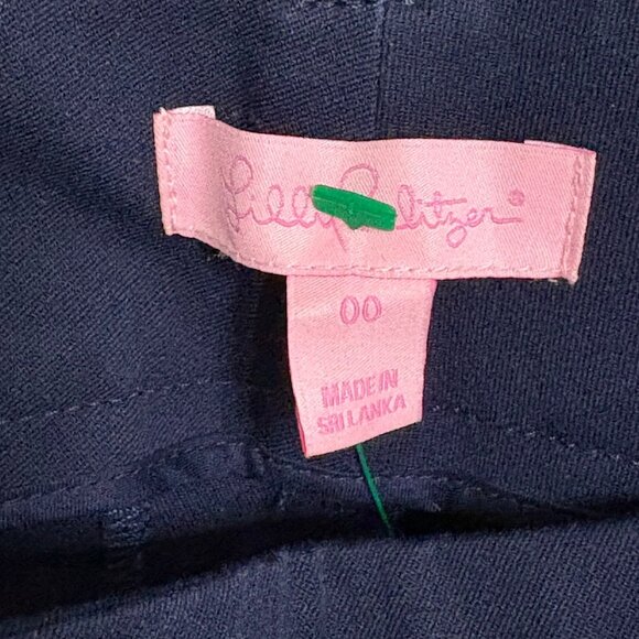 Lilly Pulitzer Navy Two Way Stretch Luxury Capri Low Rise Size 00 - Picture 7 of 7